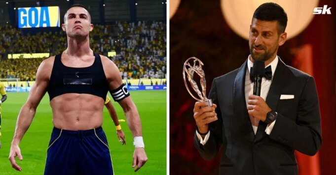 Cristiano Ronaldo (left) &amp; Novak Djokovic (right) - Instagram/@cristiano, Getty