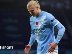 “他為目標而活”——哈蘭德機器人故障後回歸| mtgamer.com Erling Haaland does the robot celebration